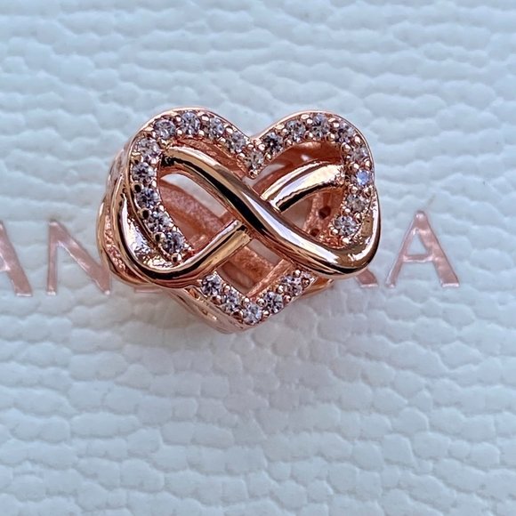 PANDORA Family Infinity Pink Heart Charm